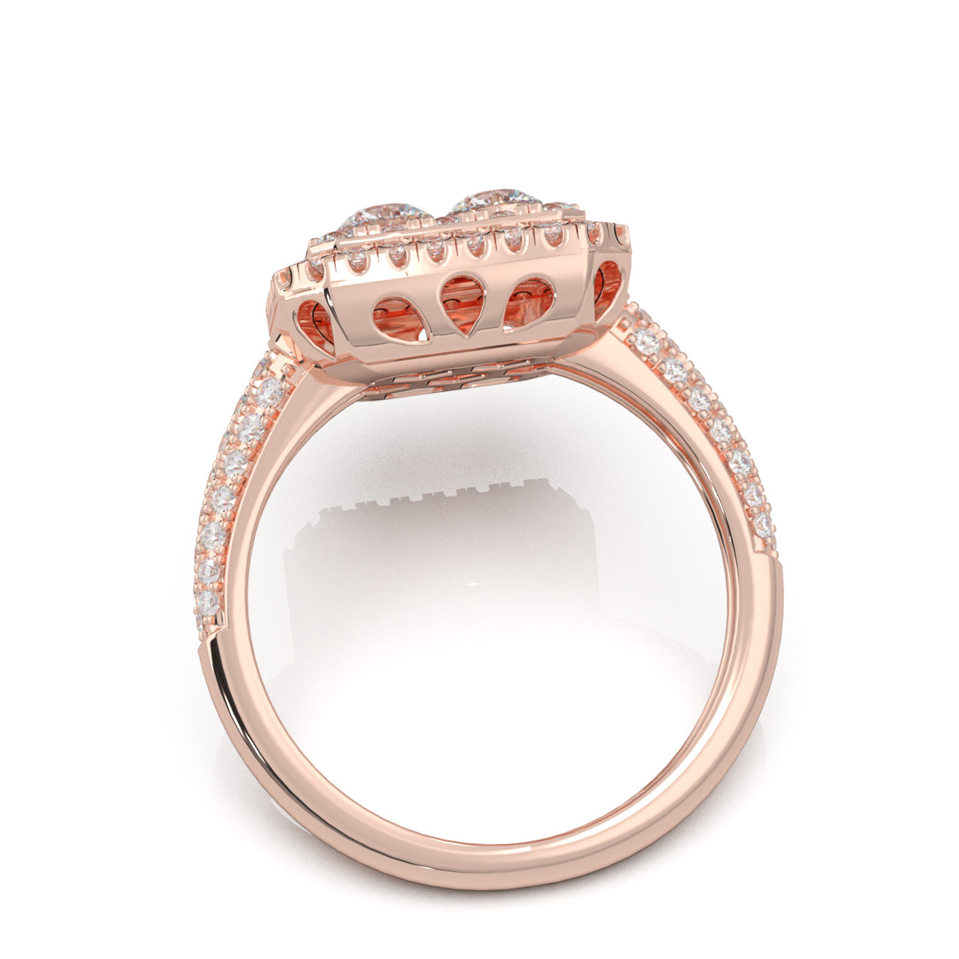 0.33 ct Moissanite Engagement Rings in 14k Rose Gold