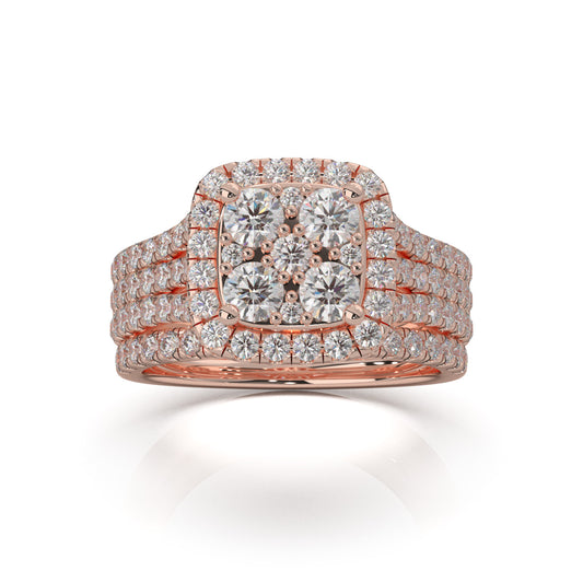 2.00 ct Natural Diamond Engagement Sets in 10k Rose Gold