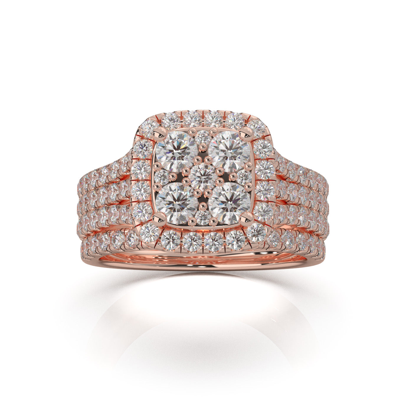 2.00 ct Moissanite Engagement Sets in 14k Rose Gold