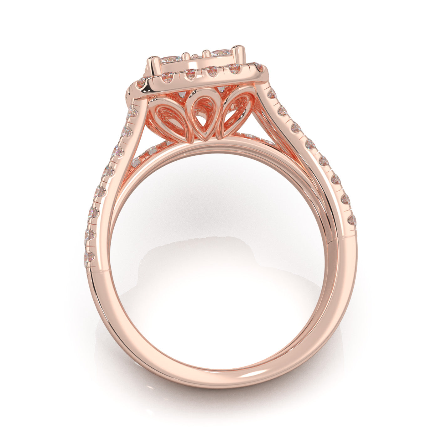 2.00 ct Moissanite Engagement Sets in 14k Rose Gold