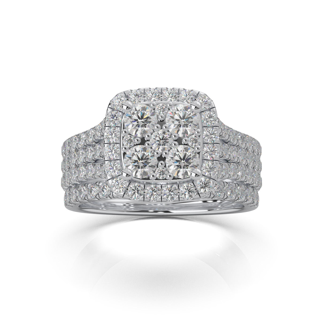2.00 ct Natural Diamond Engagement Sets in 14k White Gold