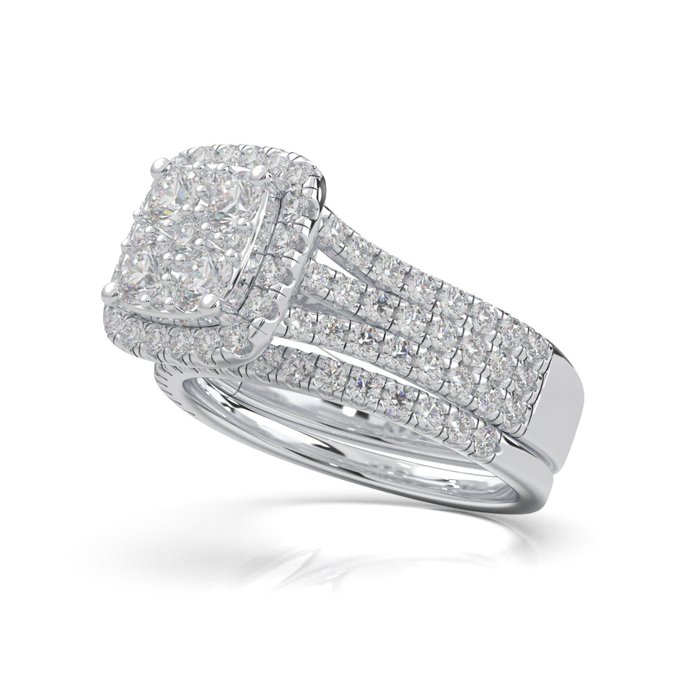 2.00 ct Natural Diamond Engagement Sets in 14k White Gold