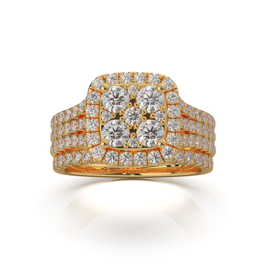 2.00 ct Moissanite Engagement Sets in 14k Yellow Gold