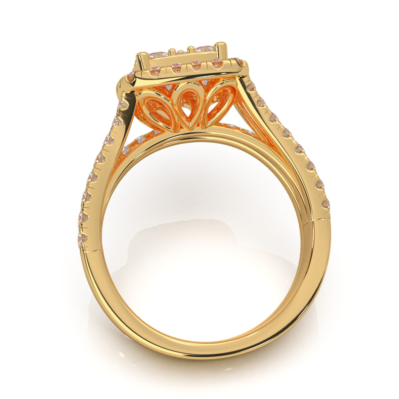 2.00 ct Moissanite Engagement Sets in 14k Yellow Gold