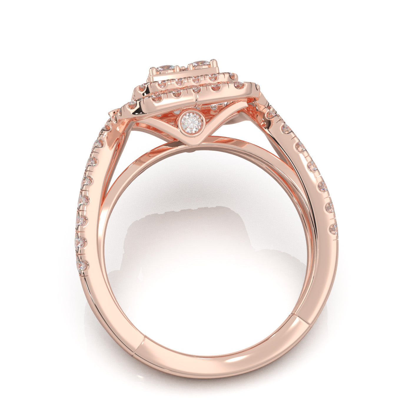 1.40 ct Moissanite Engagement Rings in 14k Rose Gold