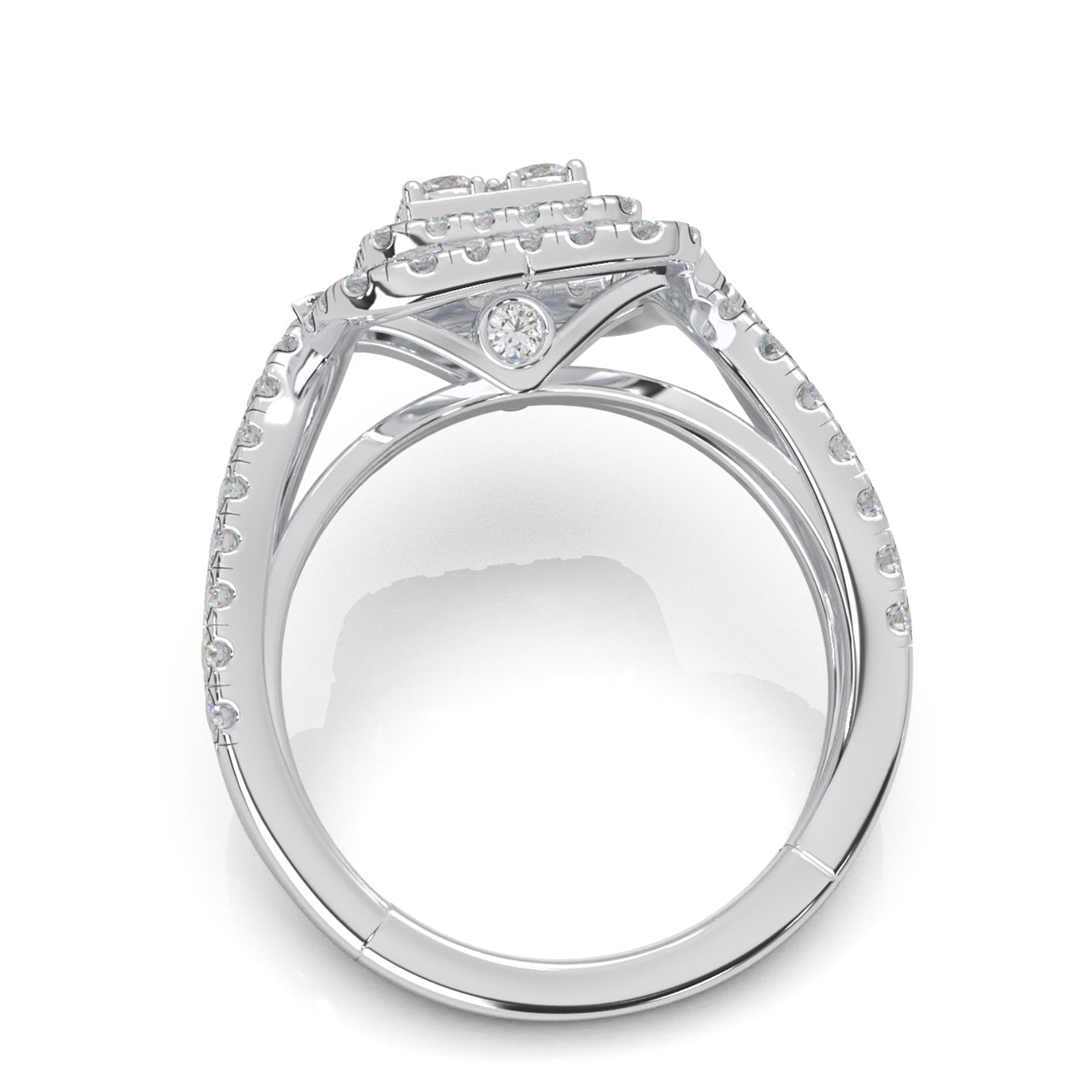 1.40 ct Moissanite Engagement Rings in 14k White Gold