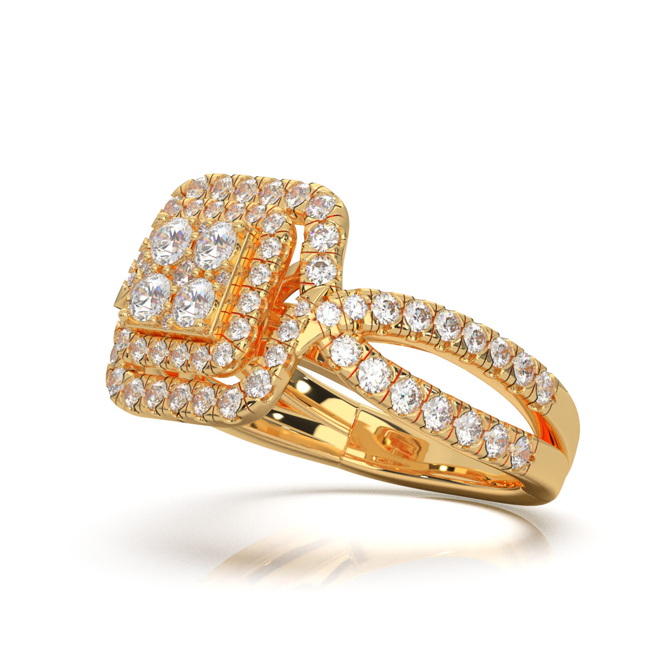 1.40 ct Moissanite Engagement Rings in 14k Yellow Gold