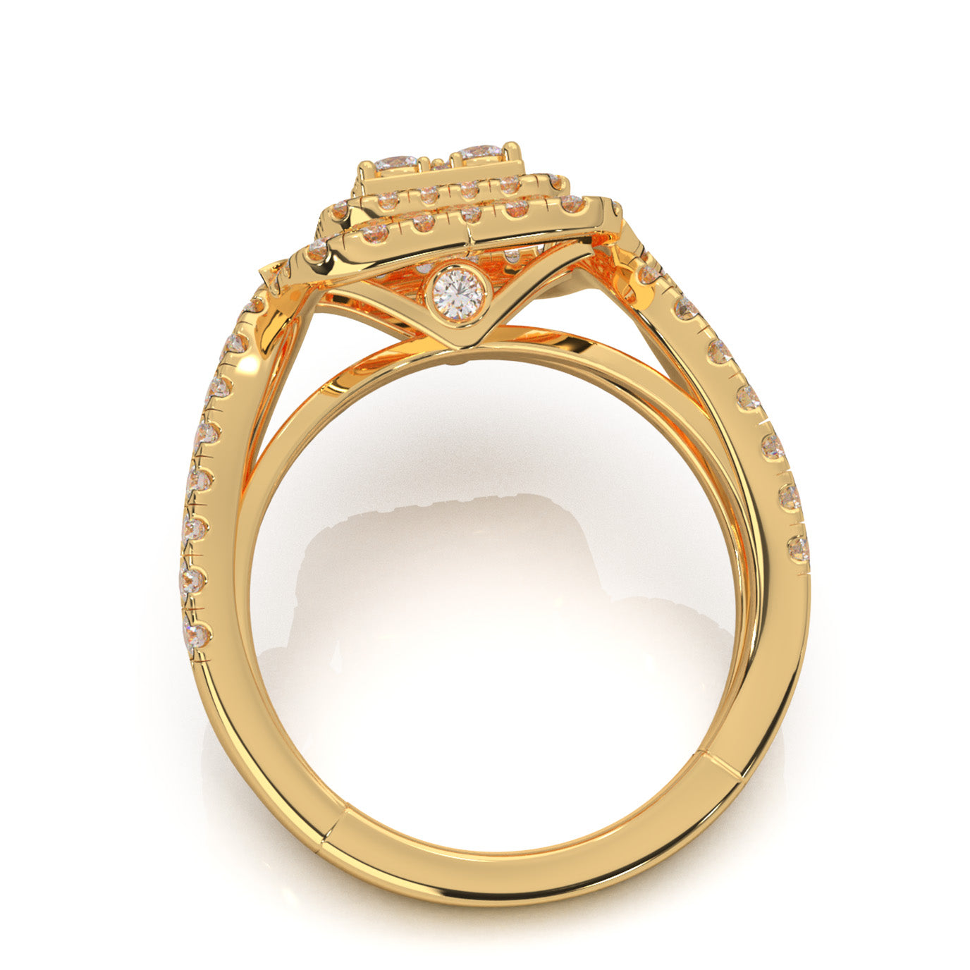 1.40 ct Moissanite Engagement Rings in 14k Yellow Gold