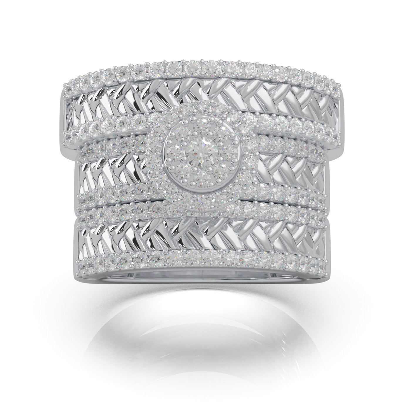 1.80 ct Lab Grown Diamond Trio Rings in 14k White Gold