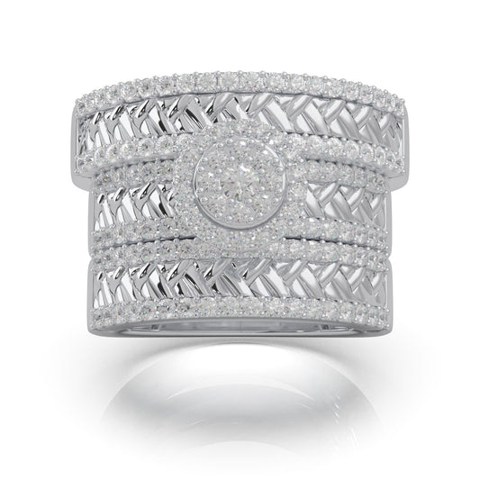 1.80 ct Natural Diamond Trio Rings in 10k White Gold