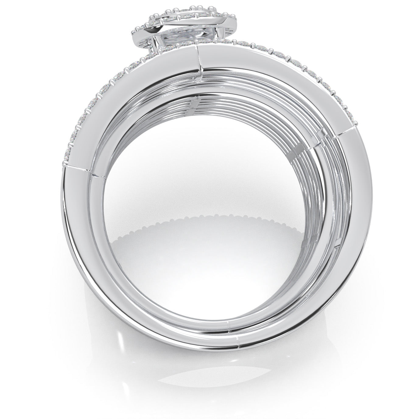 1.80 ct Lab Grown Diamond Trio Rings in 14k White Gold