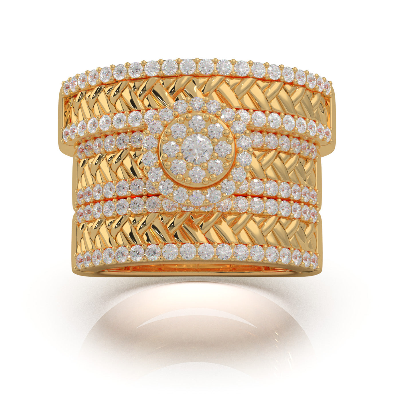 1.80 ct Moissanite Trio Rings in 10k Yellow Gold