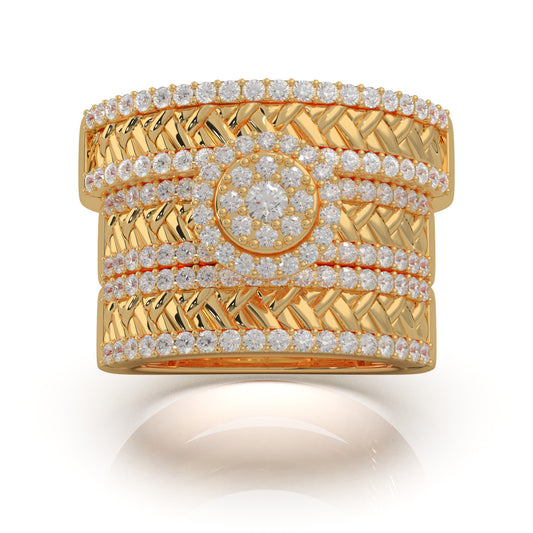 1.80 ct Moissanite Trio Rings in 10k Yellow Gold