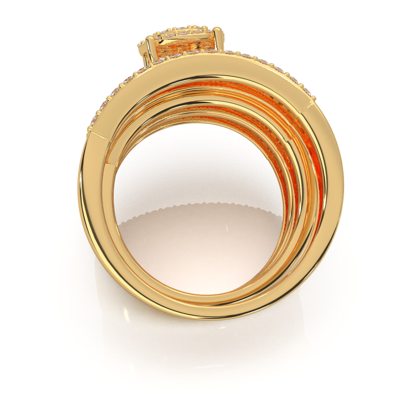 2.30 ct Moissanite Trio Rings in 14k Yellow Gold