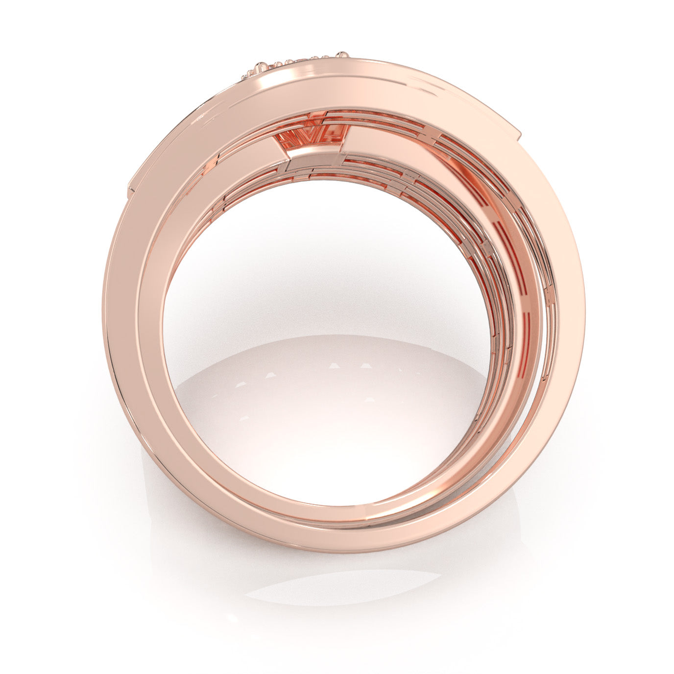 1.30 ct Natural Diamond Trio Rings in 14k Rose Gold