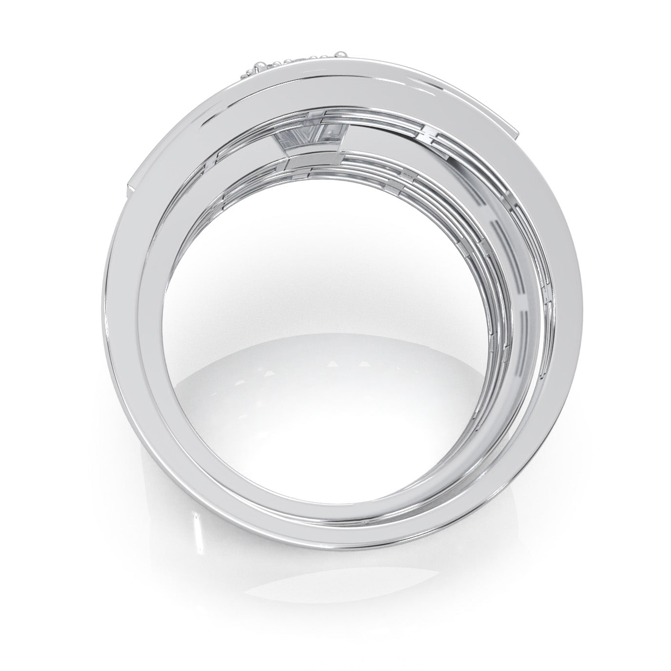 1.30 ct Moissanite Trio Rings in 14k White Gold