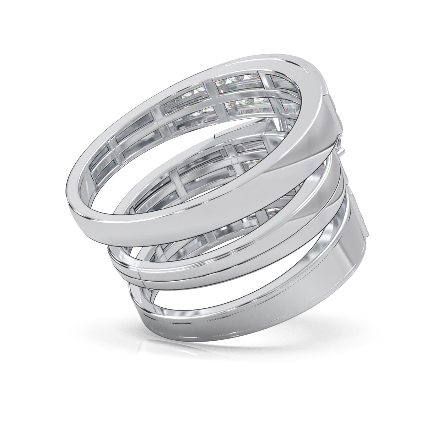 1.30 ct Natural Diamond Trio Rings in 10k White Gold