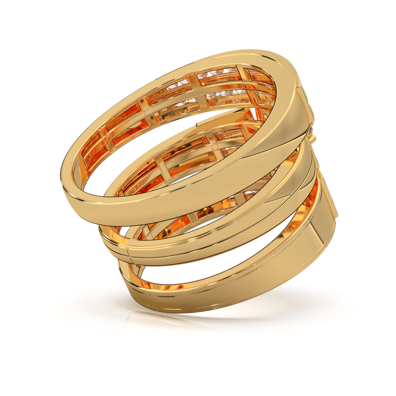 1.30 ct Moissanite Trio Rings in 10k Yellow Gold