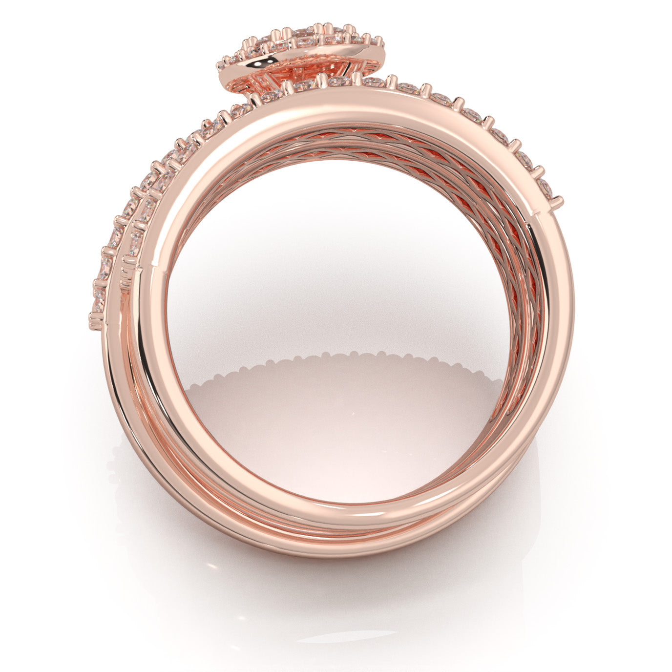 1.70 ct Lab Grown Diamond Trio Rings in 14k Rose Gold