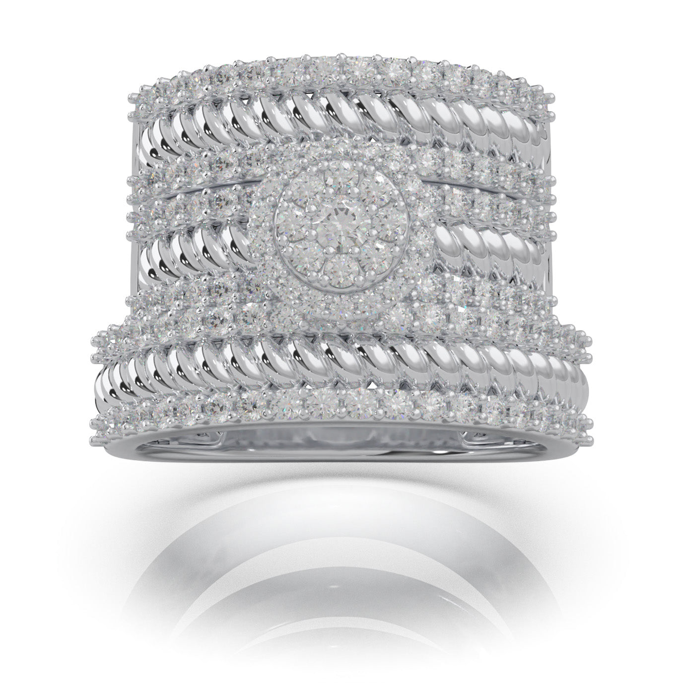 1.70 ct Moissanite Trio Rings in 14k White Gold