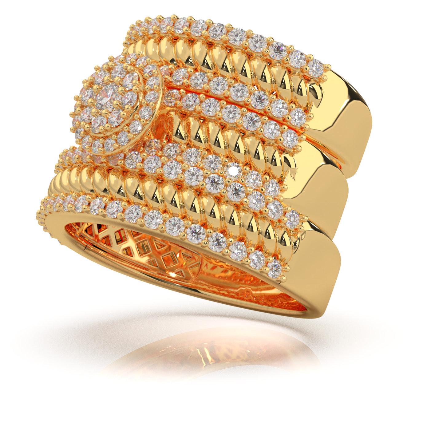 1.70 ct Moissanite Trio Rings in 10k Yellow Gold