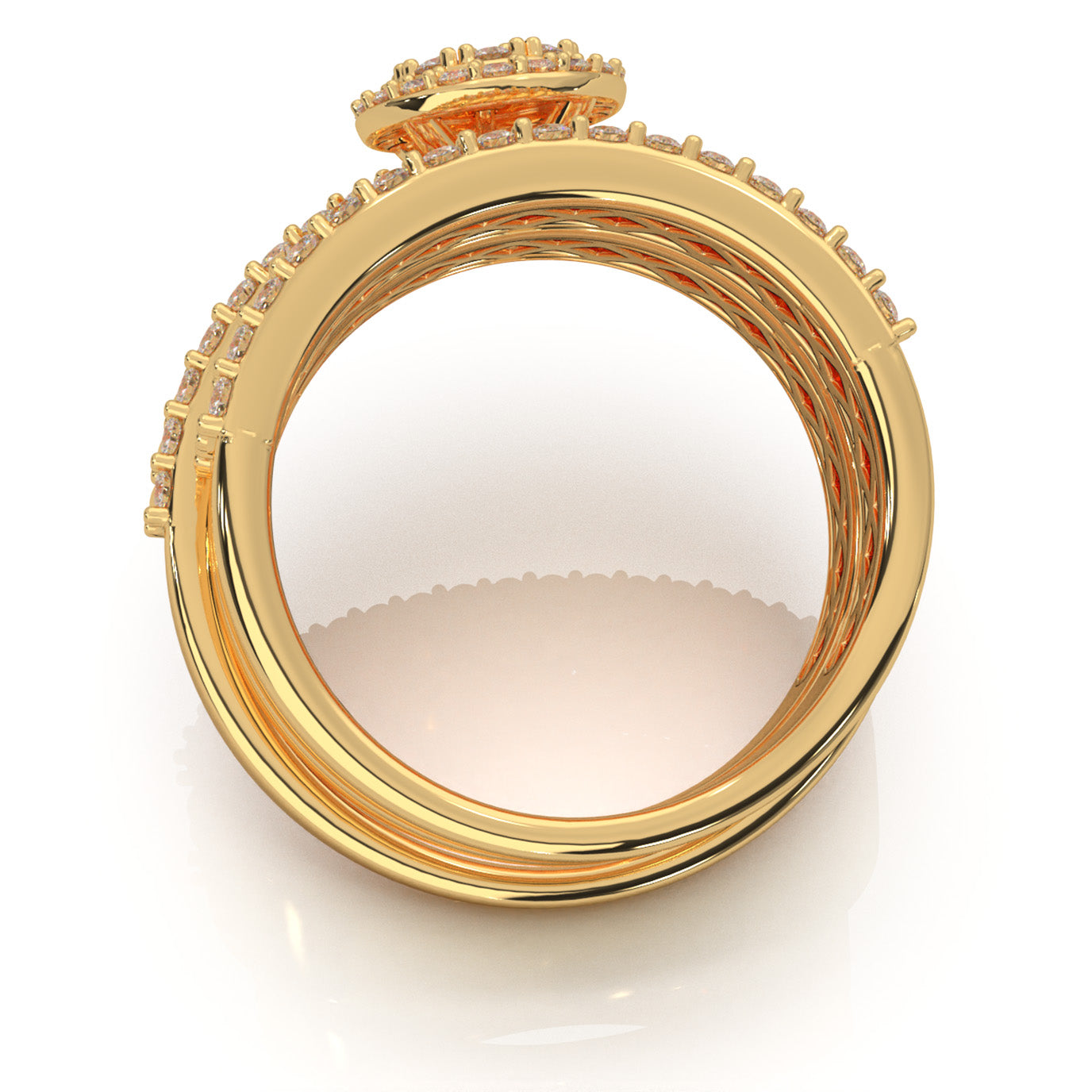 1.70 ct Moissanite Trio Rings in 10k Yellow Gold