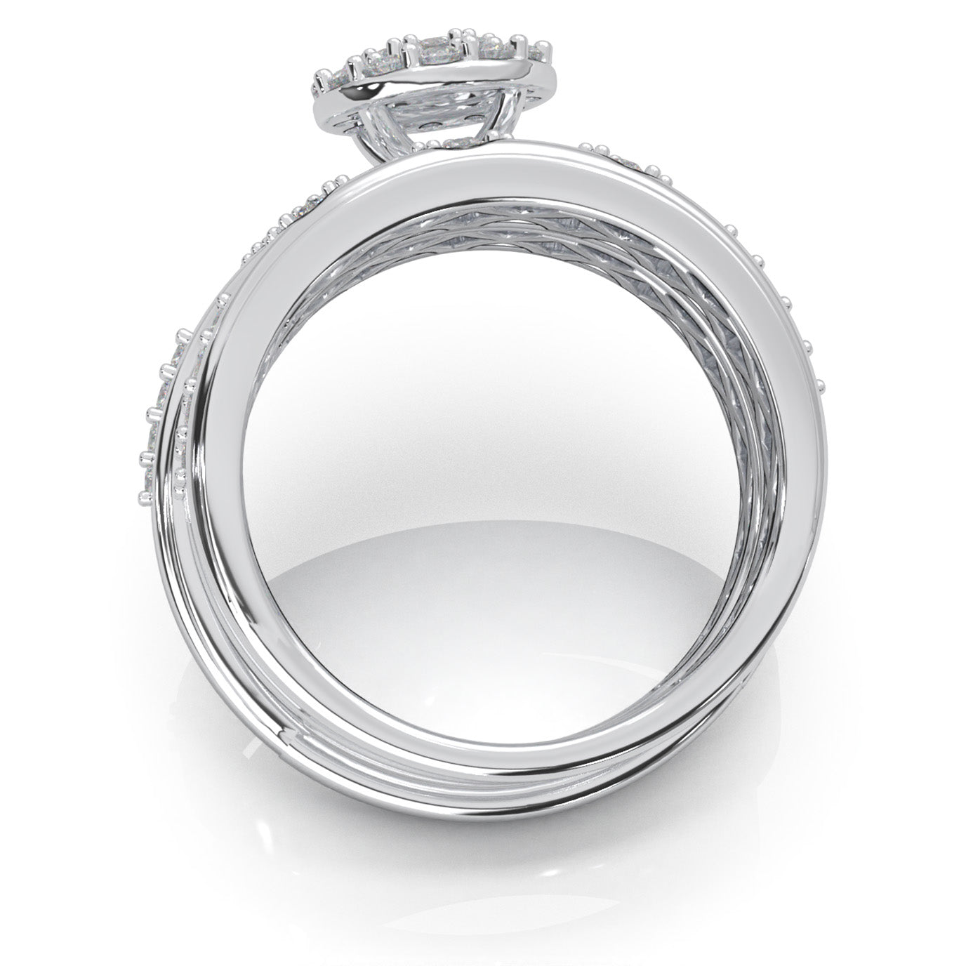 1.20 ct Moissanite Trio Rings in 10k White Gold