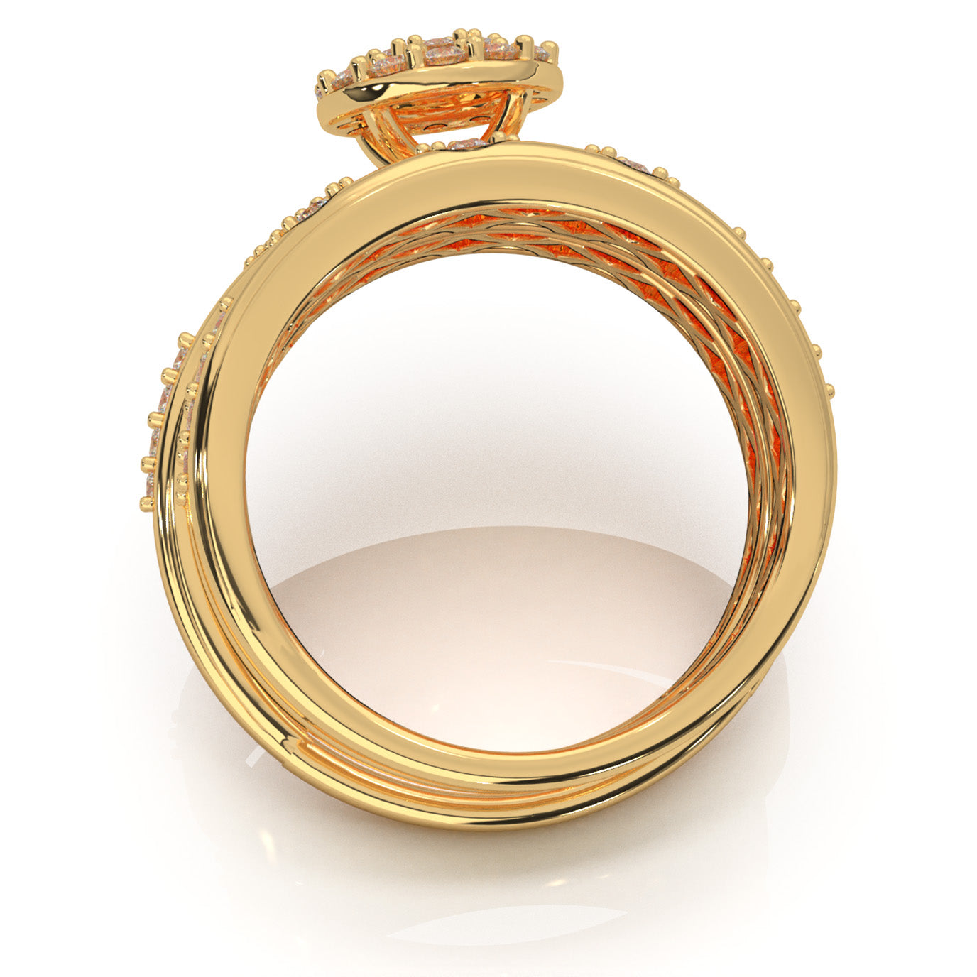 1.20 ct Moissanite Trio Rings in 10k Yellow Gold