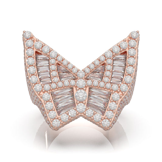 7.40 ct Moissanite Fancy Rings in 14k Rose Gold