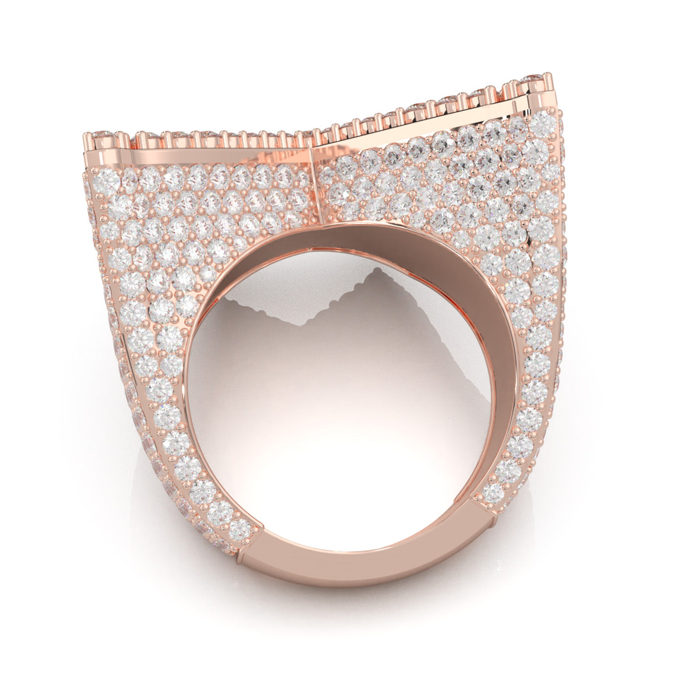 7.40 ct Moissanite Fancy Rings in 14k Rose Gold