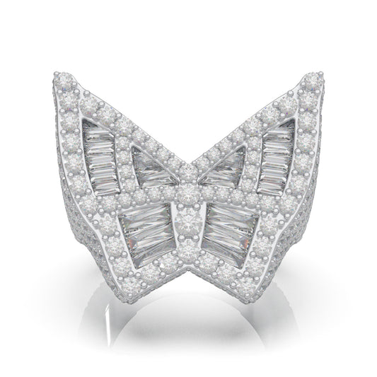 7.40 ct Natural Diamond Fancy Rings in 14k White Gold