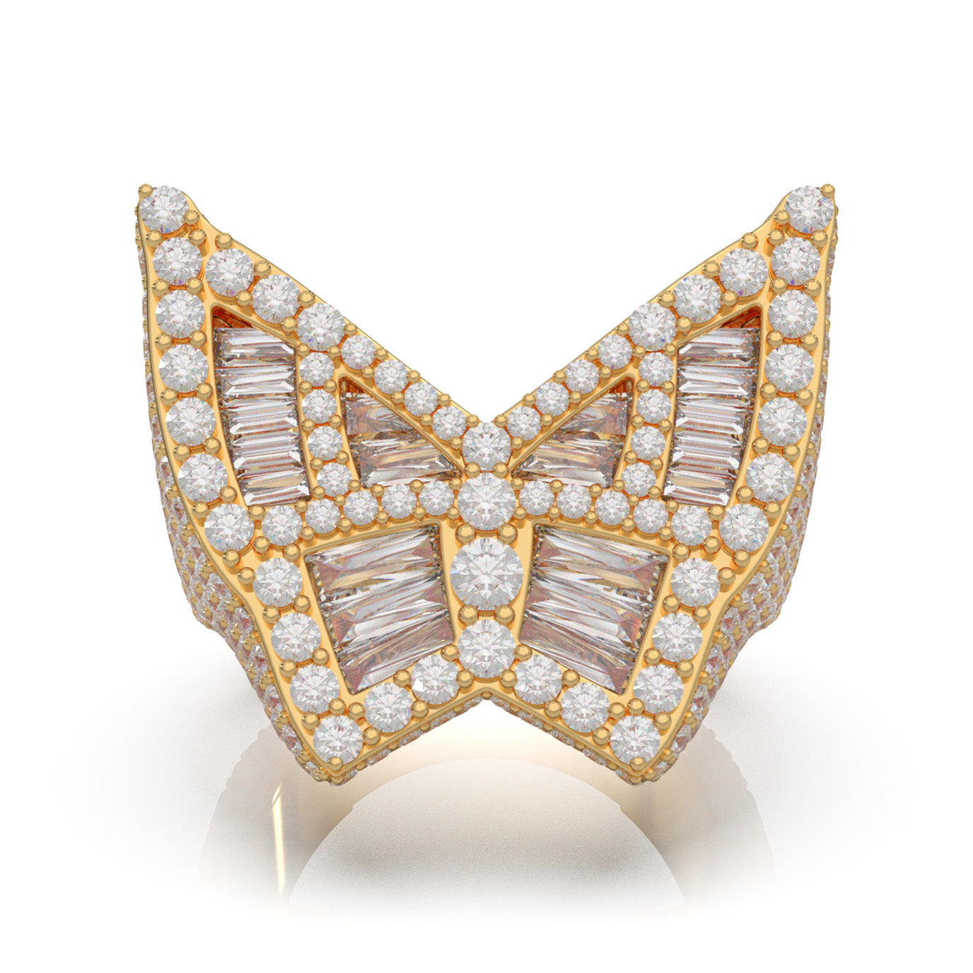 7.40 ct Natural Diamond Fancy Rings in 14k Yellow Gold