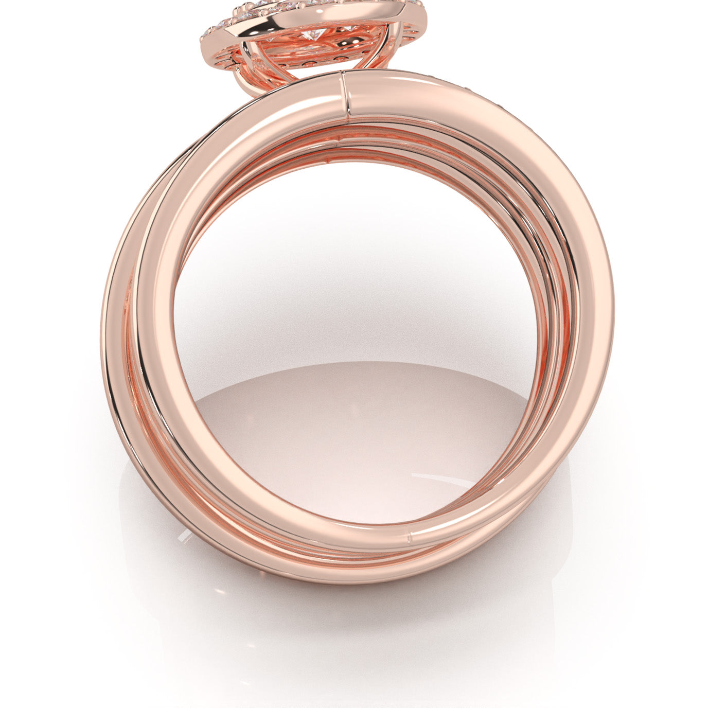 2.30 ct Lab Grown Diamond Trio Rings in 14k Rose Gold