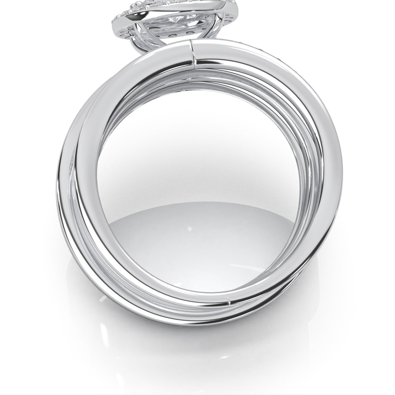 2.30 ct Moissanite Trio Rings in 14k White Gold