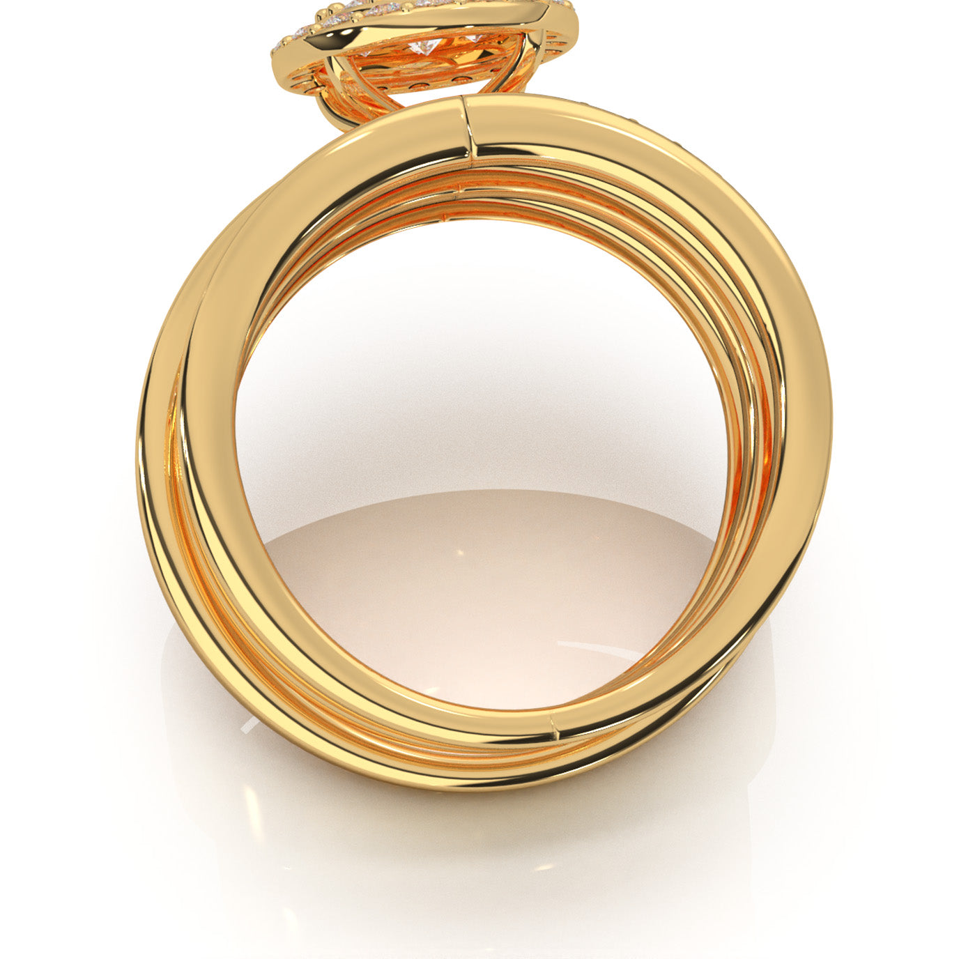 2.30 ct Moissanite Trio Rings in 10k Yellow Gold