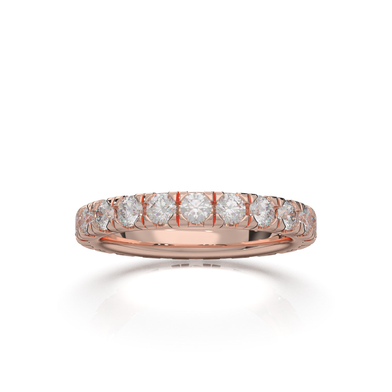 1.80 ct Moissanite Wedding Bands in 10k Rose Gold