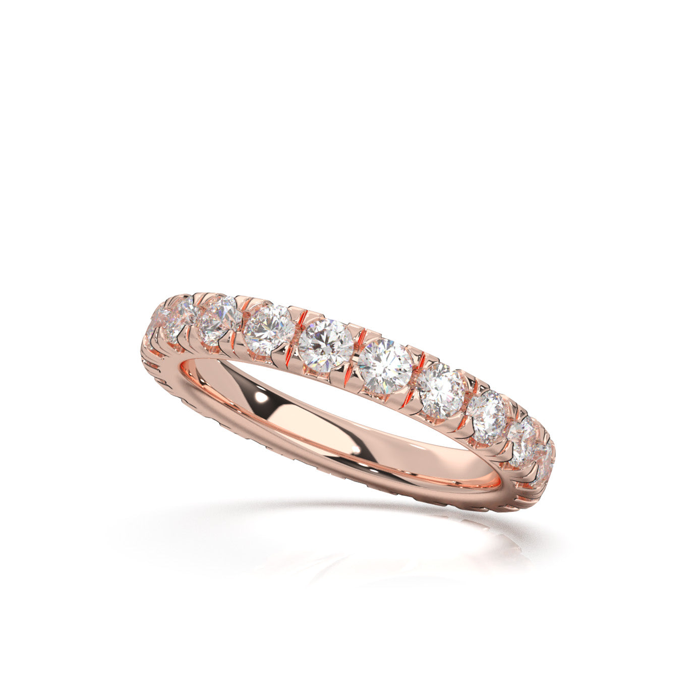 1.80 ct Moissanite Wedding Bands in 10k Rose Gold