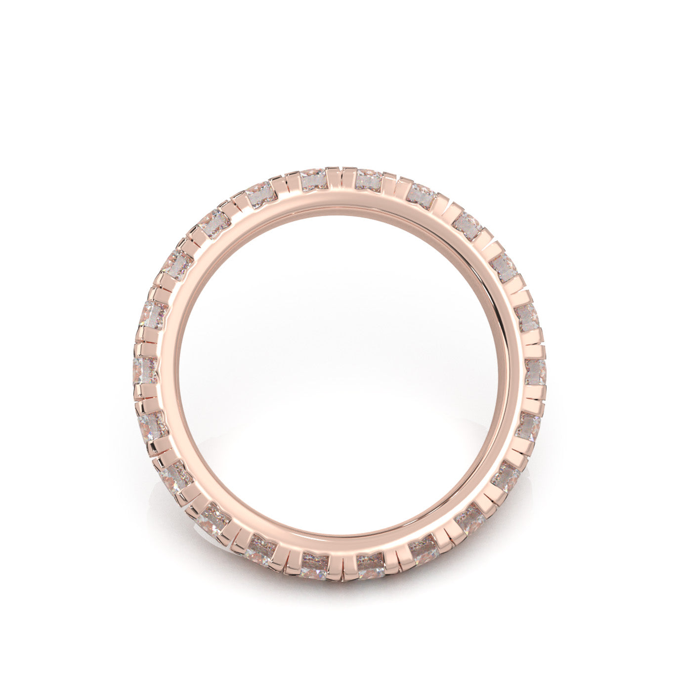 1.80 ct Natural Diamond Wedding Bands in 14k Rose Gold