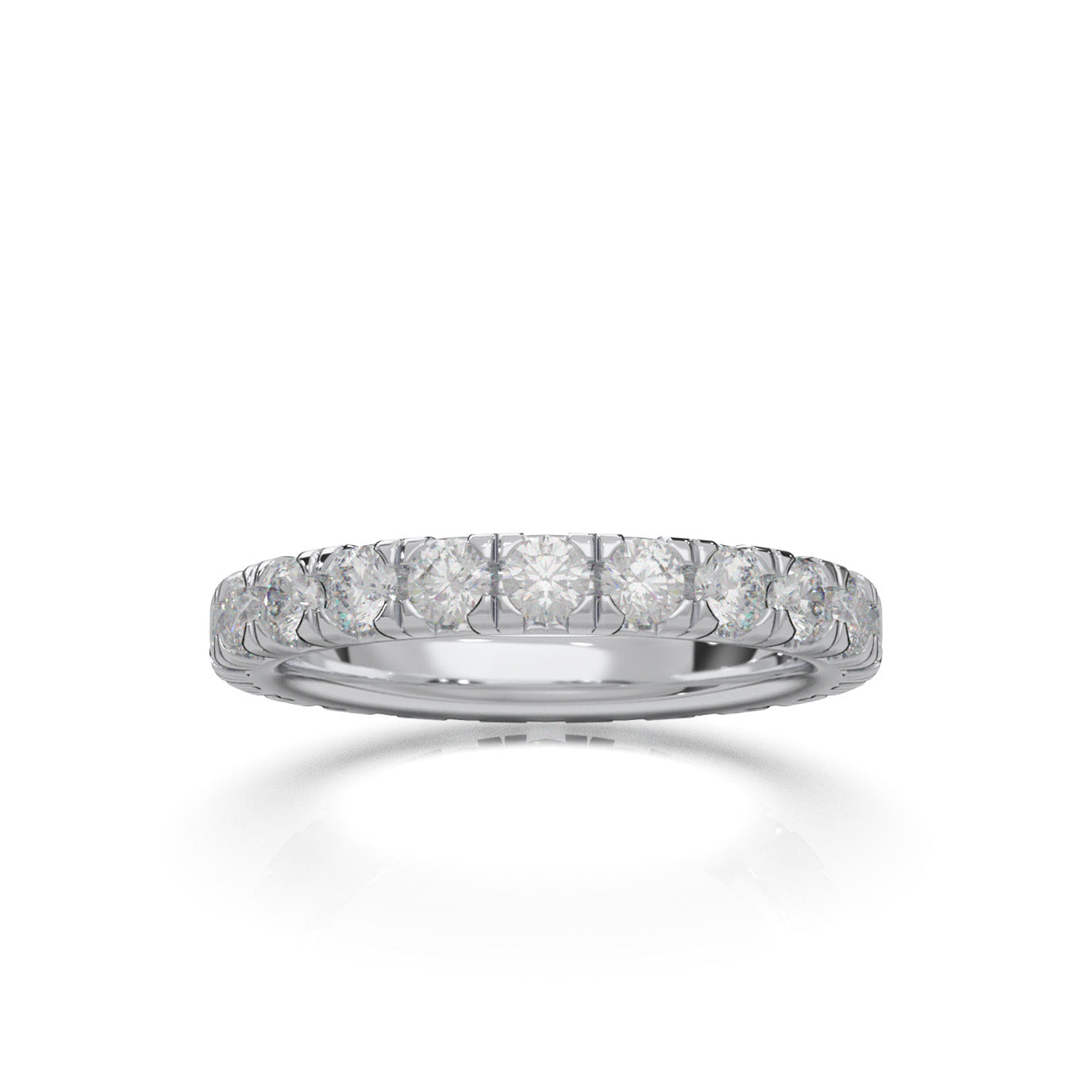 1.80 ct Moissanite Wedding Bands in 10k White Gold