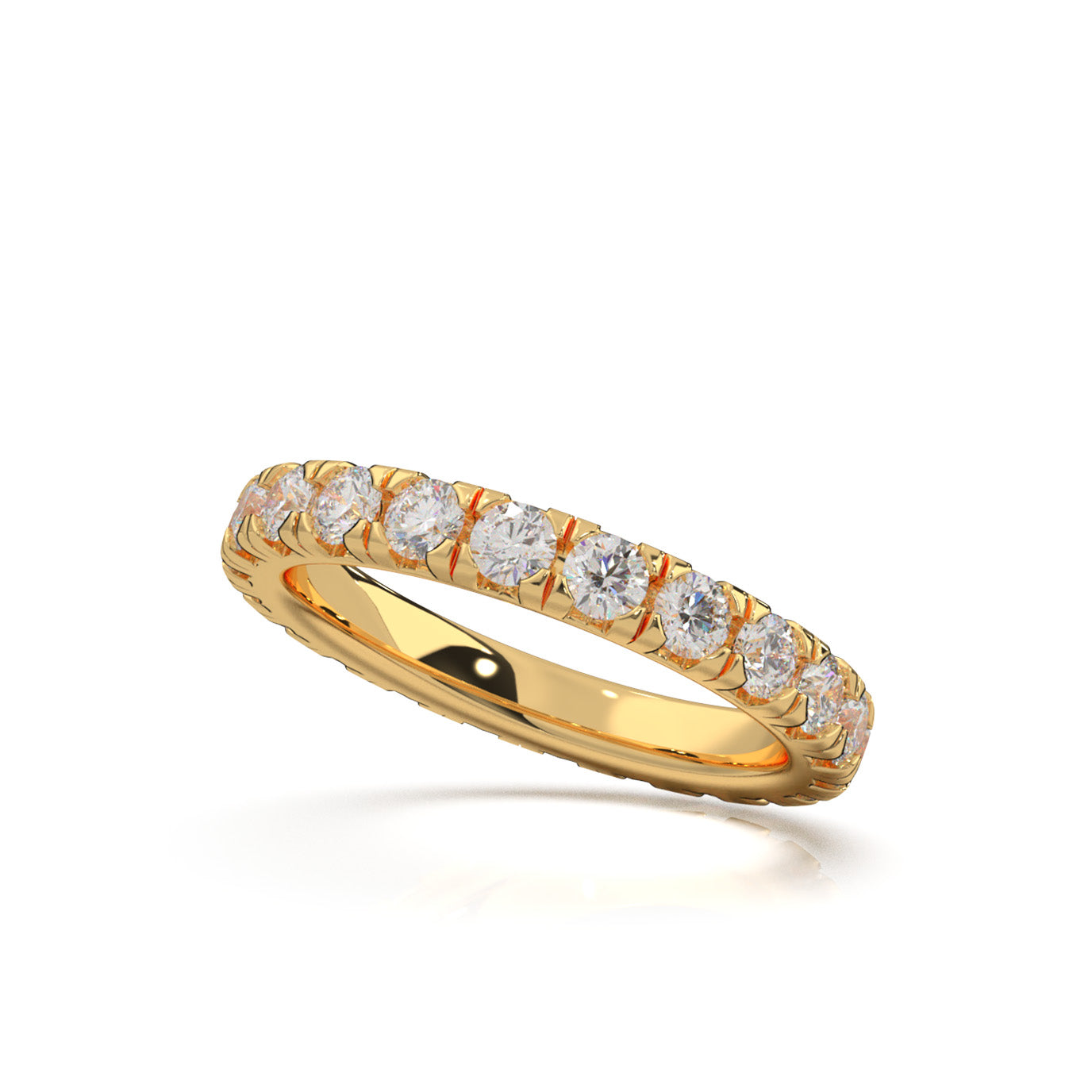 1.80 ct Moissanite Wedding Bands in 10k Yellow Gold