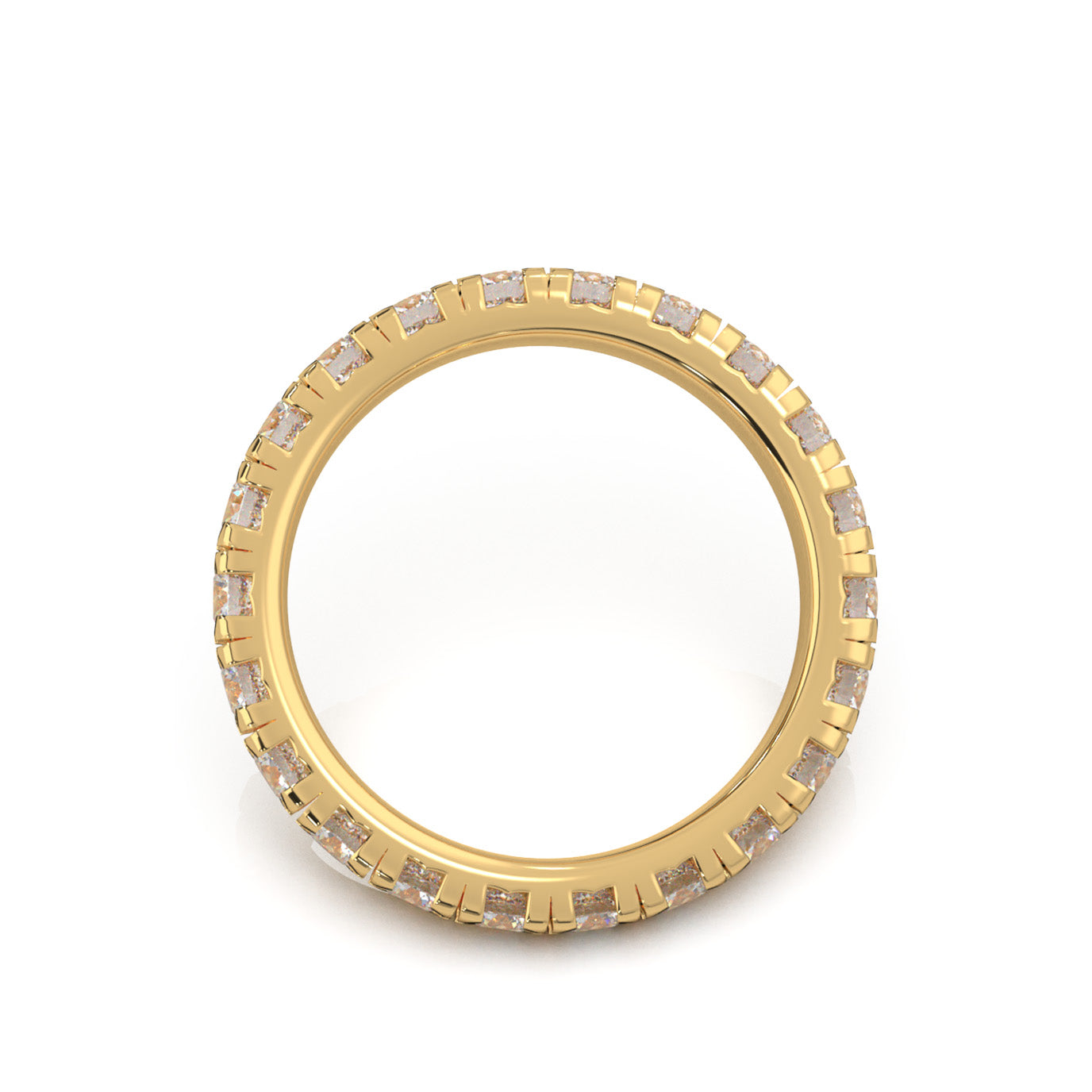 1.80 ct Moissanite Wedding Bands in 14k Yellow Gold