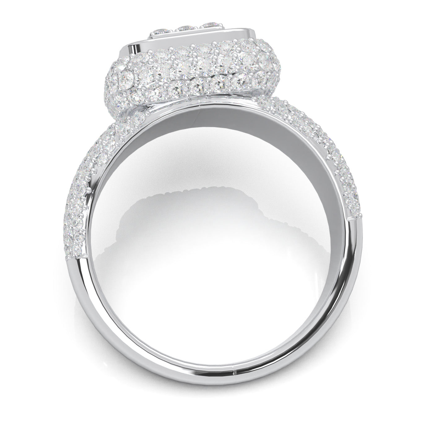 3.70 ct Moissanite Statement Mens Rings in 10k White Gold