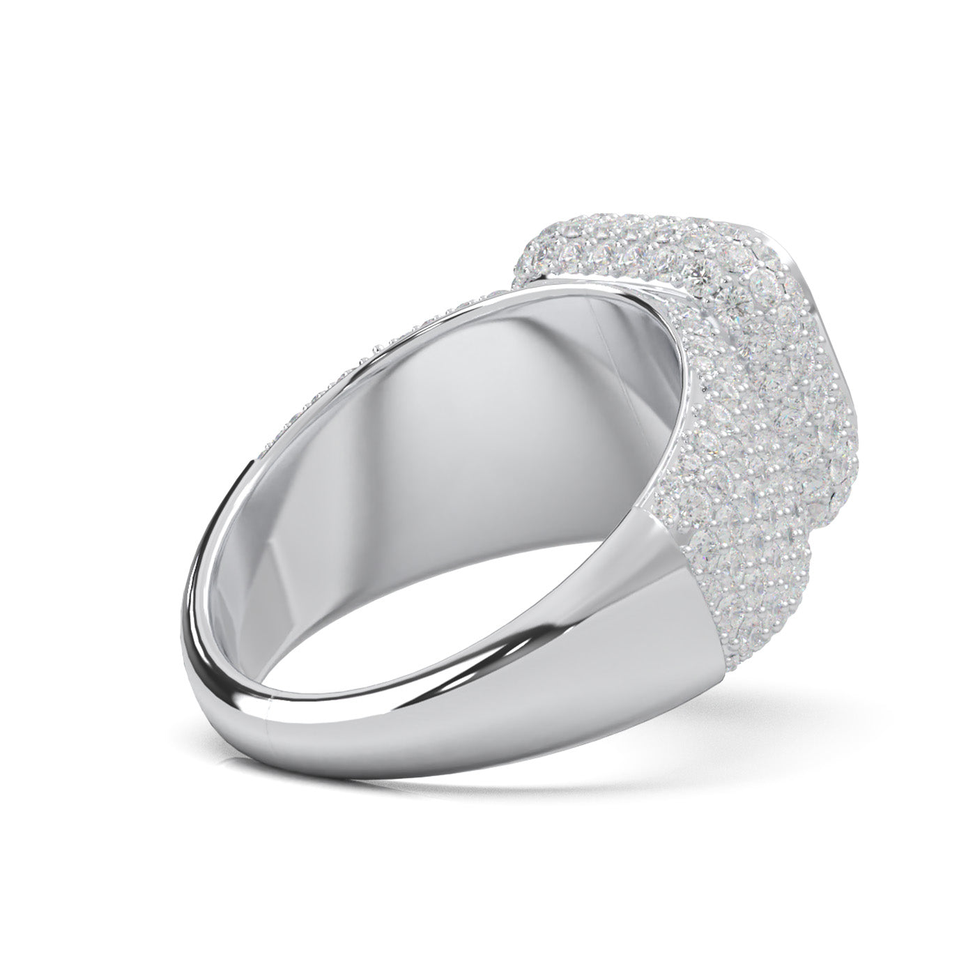 3.70 ct Lab Grown Diamond Statement Mens Rings in 14k White Gold