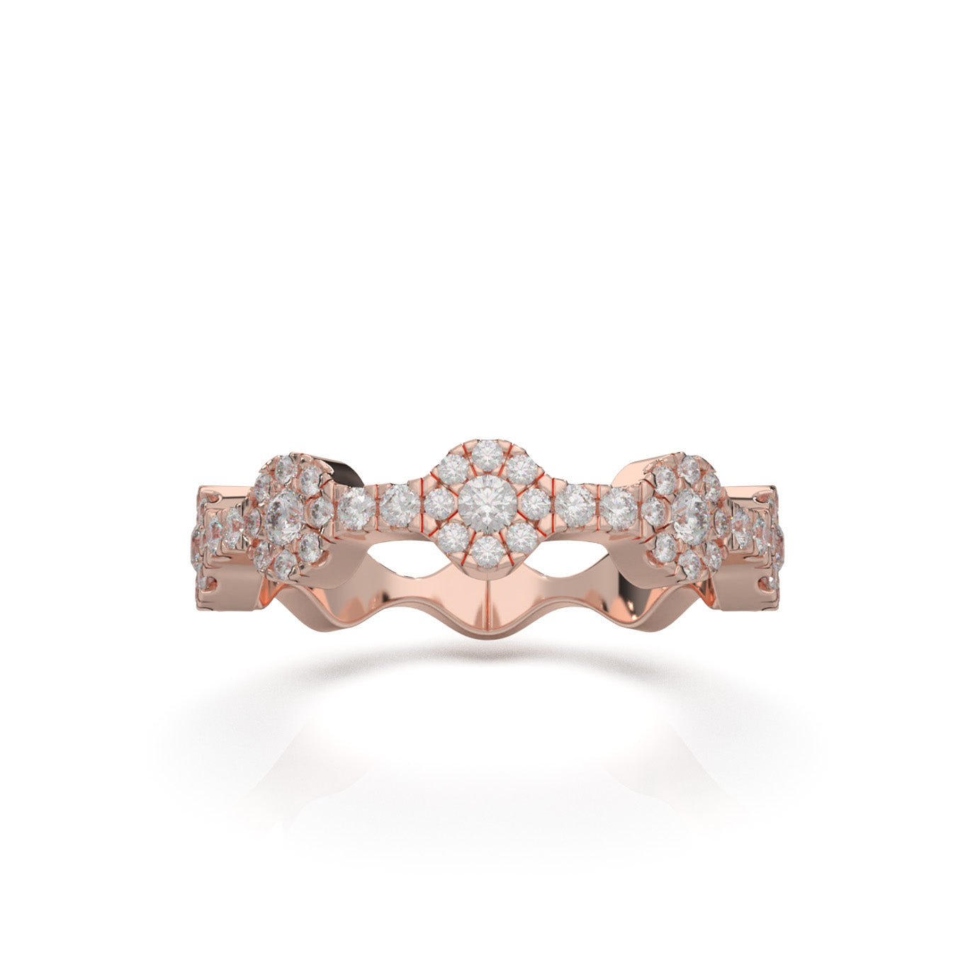 0.60 ct Moissanite Wedding Bands in 10k Rose Gold
