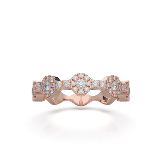 0.60 ct Lab Grown Diamond Wedding Bands in 14k Rose Gold