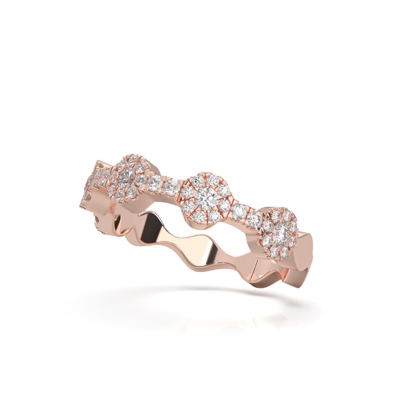 0.60 ct Moissanite Wedding Bands in 14k Rose Gold