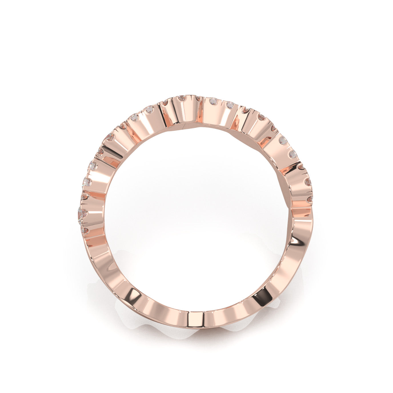 0.60 ct Moissanite Wedding Bands in 14k Rose Gold
