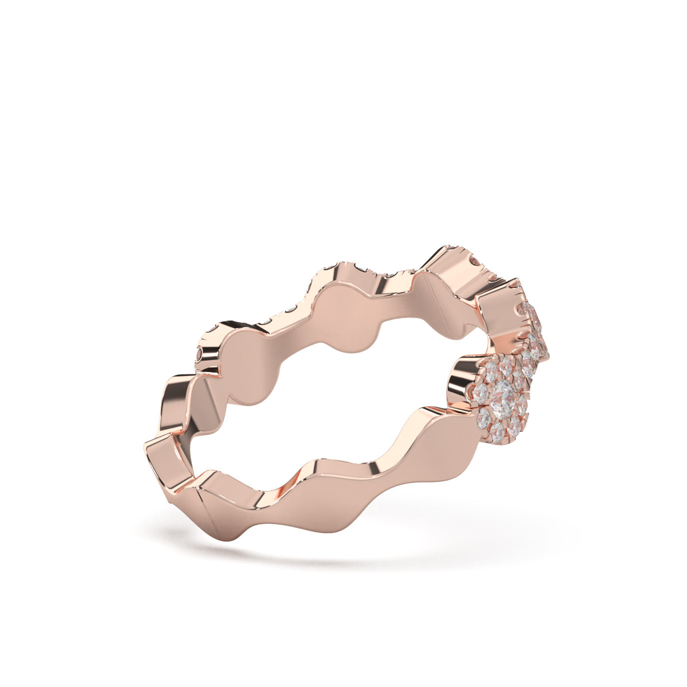 0.60 ct Lab Grown Diamond Wedding Bands in 14k Rose Gold