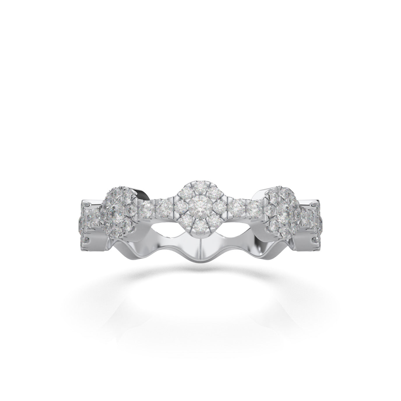 0.60 ct Moissanite Wedding Bands in 10k White Gold