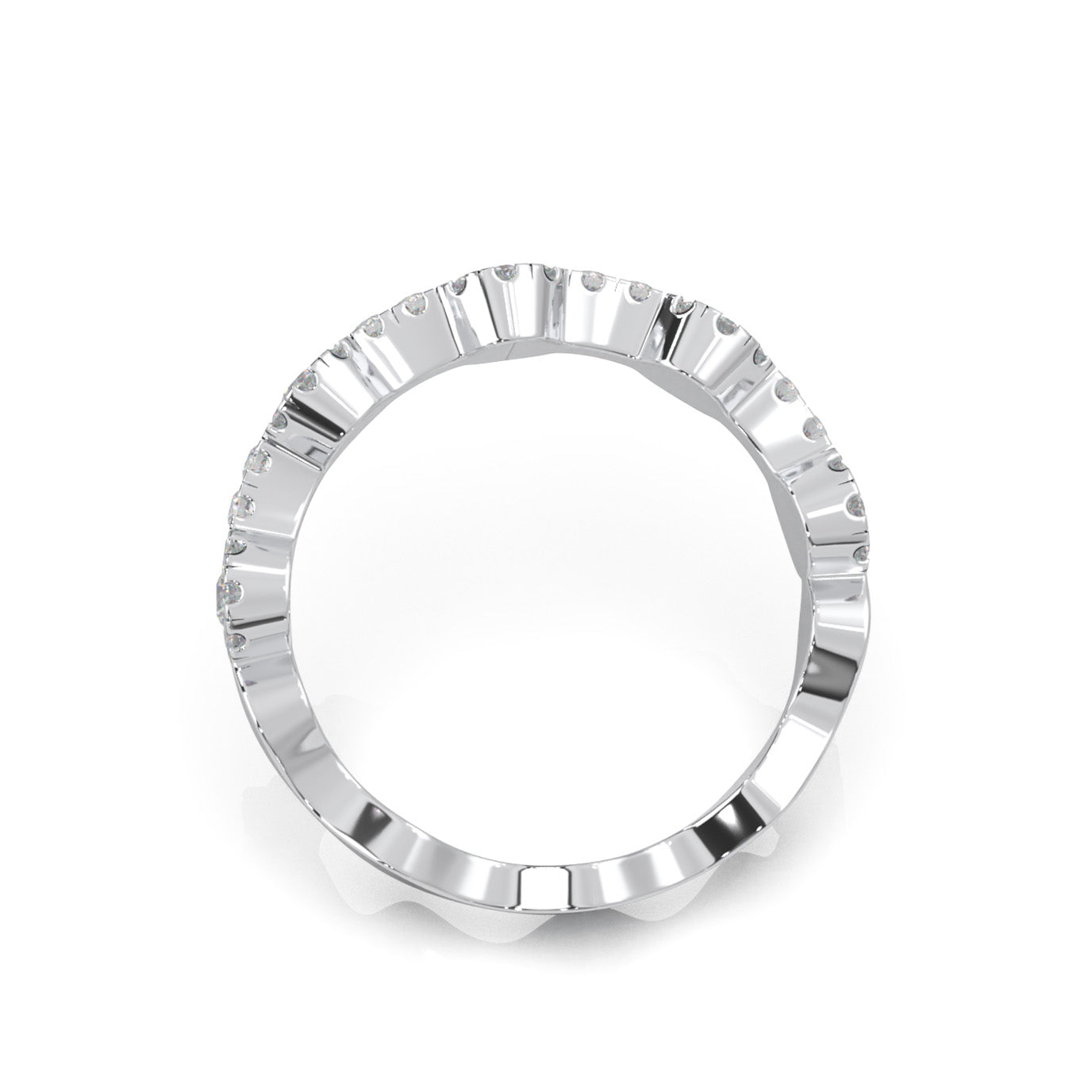 0.60 ct Moissanite Wedding Bands in 10k White Gold